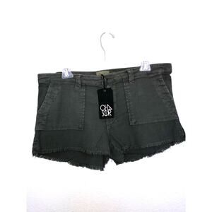 Chaser Vintage Canvas Frayed Utility Short in Safari - M